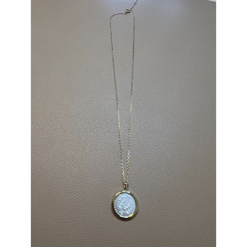 14K Gold Plated Sterling Silver Mother of Pearl Scorpio Zodiac Pendant Necklace